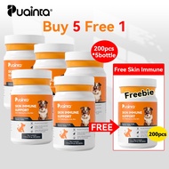 PUAINTA Dog Skin & Immune Support Vitamin Tablets Itchy Skin Relief Tablet for Skin Allergy Itching 