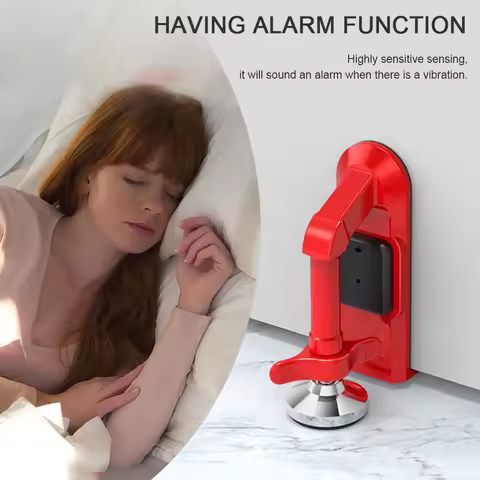 Portable Alarm Door Stopper With Sirens For Inward Opening Door Protection Device Door Blocking Devi