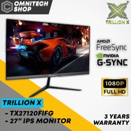 Omnitech Shop 📺 Trillion X 27" IPS 120hz 2ms FHD 1920x1080 G-Sync FreeSync IPS Gaming Monitor
