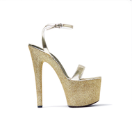 Giày cao gót hoa hậu trình diễn catwalk sự kiện đế đúp cao 17cm đế kim tuyến sang trọng | ALEX & SAR