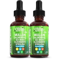 OrganicMulleinLiquidDropsWithChlorophyllforPlusIrishSeaMoss,Spirulina,Licorice,TartCherry,Lobelia, L