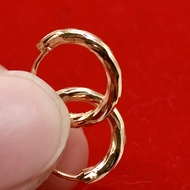 Anting ukir ulir 12 mm kecil elegan minimalis lapis emas