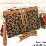 Clutch BONIA DOUBLE ZIPPER Super Premium import tas batam selempang wa