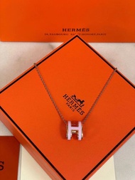 💕  全新 💕  Hermes Pop H logo裝飾 頸鏈 女款 玫瑰金色