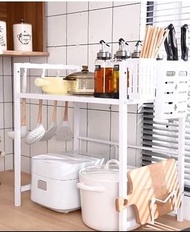 可伸縮收納架/ 廚房多功能置物--架家用台面電飯煲空氣炸鍋微波爐烤箱(T5306)