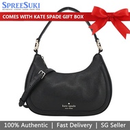 Kate Spade Handbag In Gift Box Crossbody Bag Leila Pebbled Leather Shoulder Bag Black # KA804