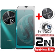 2in1 3D Privacy Screen Protector For Huawei nova 12i 4G nova12i nova12 i 2024 Anti-Spy Full Cover Tempered Glass Camera Lens Lens Film Class