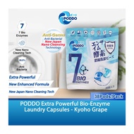 Poddo Extra Power Bio Enzyme 38 Pods Laundry Capsule Refill Pack - Kyoho Grape