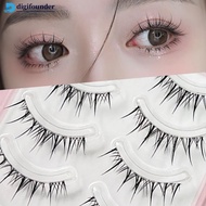 DIGIFOUNDER 5 Pairs 3D Volume Natural False Eyelashes Thin Band One-piece Fake Eyelashes Easy To App