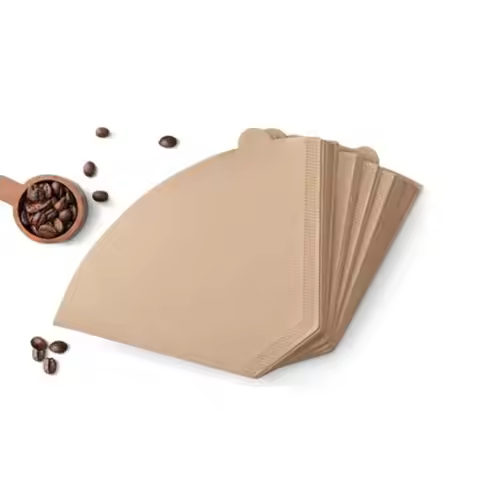 100 Pcs U Shaped Cone Coffee Filter Paper Disposable Unbleached Coffee Maker Paper 1-6 Cups Wood Pul