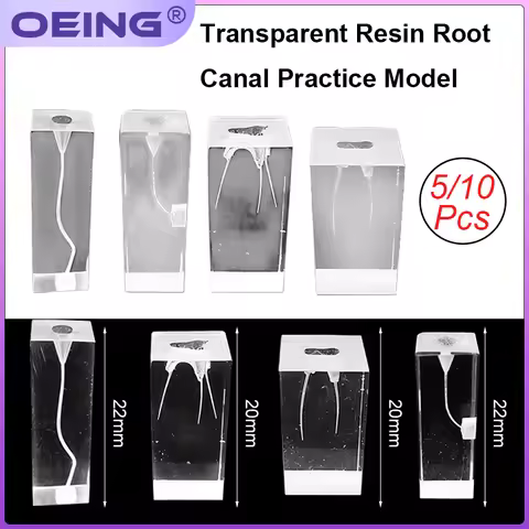 5/10Pcs Dental Resin Root Canal Practice Block Model; Transparent Pulp Root Canal Preparation, Filli