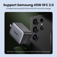 65W Gan 3-Port UGREEN Type C Android Charger Adapter Fast PD For SAMSUNG S25 Ultra S24