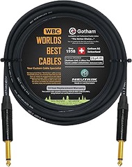 WORLDS BEST CABLES 18 Foot - Gotham GAC-1 Ultra Pro - Premium Low-Cap (21 pf/F) Guitar Bass Instrume