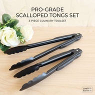 LINLAN NREW 9 inch 12 inch Food Tong Food Clip Black Stainless Steel