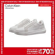 CALVIN KLEIN รองเท้าผ้าใบผู้ชาย Leather Trainers รุ่น YM01123 0LG - สีขาว