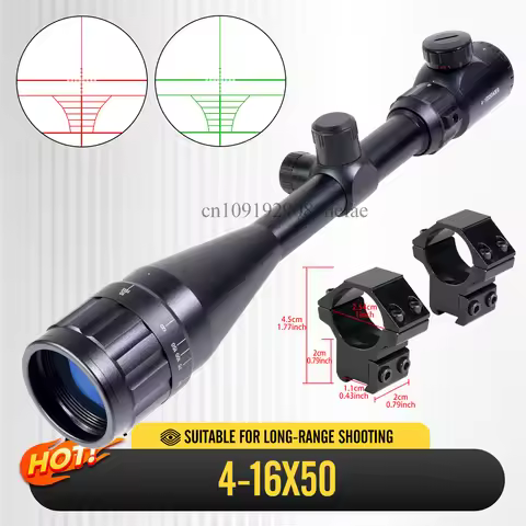 4-16X50AOEG Optics Tactical Scope SFP Red Green Reticle Hunting Shooting RifleScope Collimator Adjus