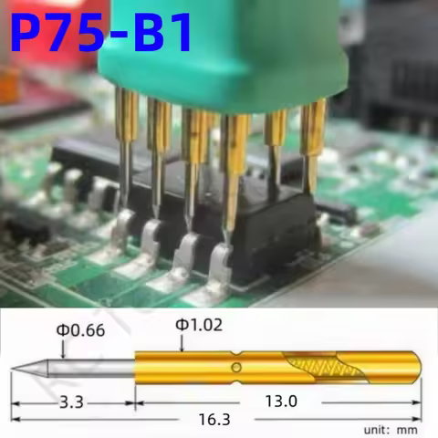 20/100PCS P75-B1 Spring Test Pin Test Probe P75-B Electric ICT FCT PCB Test Tool 0.66/1.02/16.3mm Ne
