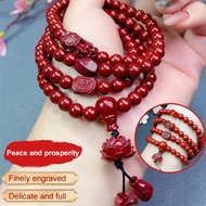 【Hot Sale】 [Fortune-bringing/Kaiguang Transfer]108 Lotus Buddha Beads Vermilion Bracelet/Pixiu Lotus