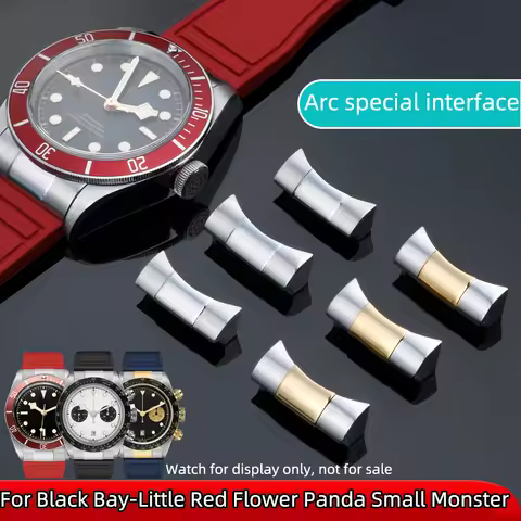 For Tudor Black bay Small red flower fluororubber strap bracelet M79363 small monster stainless stee