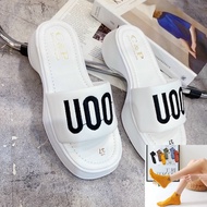 (TẶNG VỚ) Dép mới quai thêu đủ màu UOO siêu đẹp dép bánh mì đế eo hàng nhẹ êm chân cao 5p