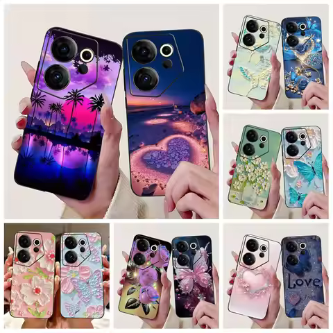 For Tecno Camon 20 CK6 CK6n Case Popular Flower Butterfly Soft Silicone Phone Cover For Tecno Camon 