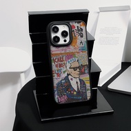 Luxury Brands Trend Graffiti Karl Lagerfeld Soft phone cases for iphone 16 15 Pro Max 14 Pro Max i14