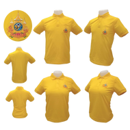 Poligan s (โพลิแกน เอส) เสื้อโปโล เสื้อโปโลชายสีเหลือง เสื้อโปโลหญิงสีเหลือง พร้อมประดับตราสัญลักษณ์ ขนาด S-5XL (ขนาดรอบอกเสื้อ 34-52 นิ้ว)