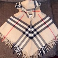 Burberry cape girl 格紋連帽斗篷 size L
