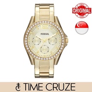 [Time Cruze] Fossil Riley ES3203 Multi-function Gold Tone Stainless Steel Analog Quartz Women Watch ES3203P