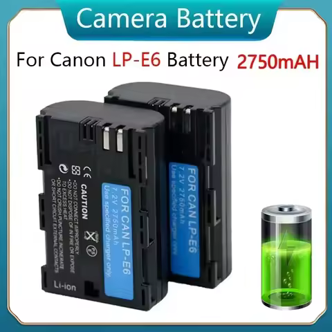 2750mAh LP-E6 LPE6 Camera Battery For Canon EOS 5D Mark II 2 III 3 6D 7D 60D 60Da 70D 80D 90D DSLR f