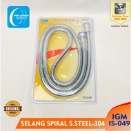 Spiral TOILET SHOWER HOSE STAINLESS STEEL-304 IGM FLEXIBLE TOILET HOSE Bidet IS-049