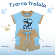 Cute anomali children's clothes, boys' suits, ages 1-6 years, soft, cool material baju budak baju bu