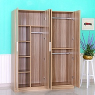 Simple solid wood IKEA wardrobe 3 door 4 door 2 door combination wardrobe wood panel children assemb