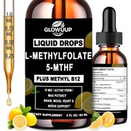 Methylfolate 15mg with Methyl B12 Liquid Drops | Active 5-MTHF Folate & B Complex Vitamins (B2 Ribof