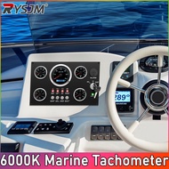 6000RPM Marine Tachometer 7 Color Backlight Digital Meter Dash Instrument Panel 240-33ohms Fuel Leve