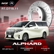 จานเบรคคู่หลัง RACETECH X BREMBO กัดลาย TOYOTA ALPHARD 30 ปี 2015 - 2023 - ขนาด 301 มิล - รหัส RT.D