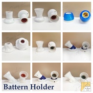 Battern Lamp Holder Angle Holder E27 B22 Batten Base Screw Type Pin Type Wall Color Flower Lampu Din
