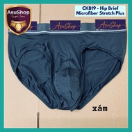 CKB19[2]> S,M Men's Hip Brief - Microfiber Stretch Plus / Gray triangle
