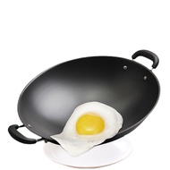 HY-# Round Bottom Iron Pot Old-Fashioned Traditional Double-Ear a Cast Iron Pan Thickened Cooking Large Cast Iron Induct