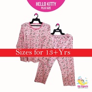 Hello Kitty 160/170 (Age13+) Kids Pyjamas Set 100% Cotton Pyjamas Baju Tidur Dewasa Perempuan