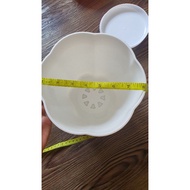 ☏●White Big Plastic Pots with plate