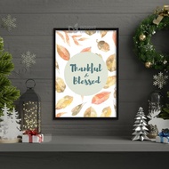 Block Print Wall Art Frame 20cm x 30cm - Thankful by Fusion part