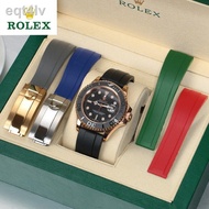 สำหรับ✐✔❖ Rolex สายนาฬิกาซิลิโคนยาง Daytona สีดำสีน้ำเงินสีเขียวน้ำผีเรือยอชท์-สายนาฬิกาต้นแบบอุปกรณ์เสริมของแท้