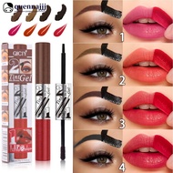 QUENNA 2 in 1 Peel Off Eyebrow Tint & Lip Stain Kit Double Head Eyebrow Gel Tint Lipstick Waterproof