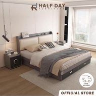 (Pre order) Wooden Moon Storage Bed Master Bedding Double Bed Modern Simple Tatami Small Unit Air Pressure High Box Bed