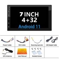(4 + 32G) 7 นิ้ว 2din Android รถวิทยุเครื่องเล่นมัลติมีเดีย 2.5D Autoradio สเตอริโอ GPS นำทาง WiFi 2DIN carplay รถสเตอริโอ universal