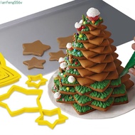 LANFENG 3D Cookie  Plastic 6pcs/Lot Christmas Tree Bakeware DIY Biscuit Five-pointed Star