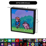 LED Pixel Matrix บลูทูธสมาร์ทจอแสดงผล 64x64 RGB ดิจิตอลโคมไฟ DIY Art Display GAMING Anime Room Decor