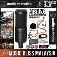 [READY STOCK] Audio Technica AT2020 Cardioid Condenser Mic w/Pop Filter, Mic Holder & 3m Cable (AT 2