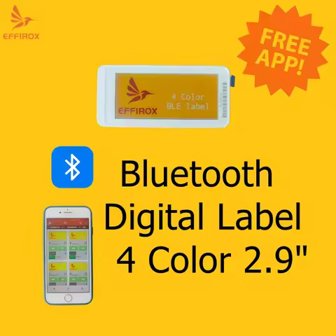 2.9 Inch Mobile APP Controlled 4 Color BLE Epaper Price Tag Electronic Shelf Label Bluetooth E ink S